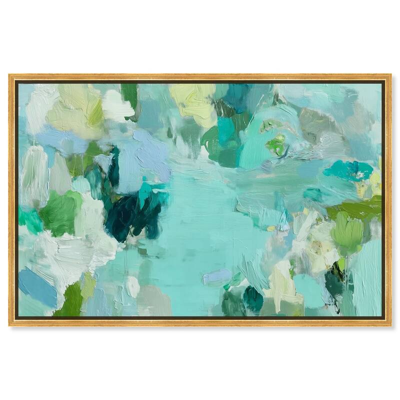 Alista Green Blues Canvas by Art Remedy - Gold - 36" x 24"