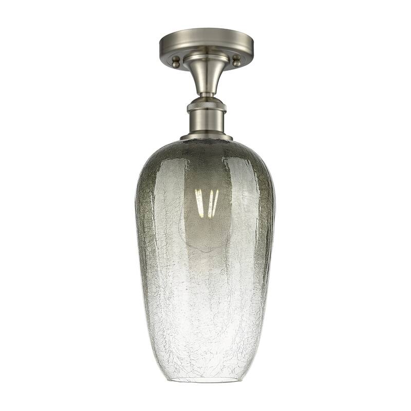 Innovations Lighting Endless Possibilities Ballston - Brookhaven Flute - 1 Light 7" Semi-Flush Mount - Slate/Brushed Satin Nickel