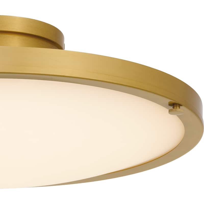 Donne Integrated LED Brushed Gold Semi-Flush Mount with CCT Switch
