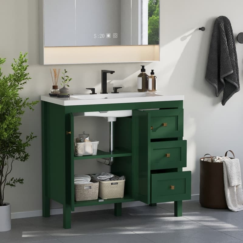 Moasis 36"/42" Bathroom Vanity with Sink Set and 2 Soft-Closing Doors & 3 Drawers