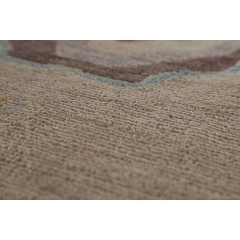 Hand Knotted Oriental 100% Wool Carpet Transitional All-Over Beige & Ivories Oushak Area Rug - 10' 0'' X 8' 2''