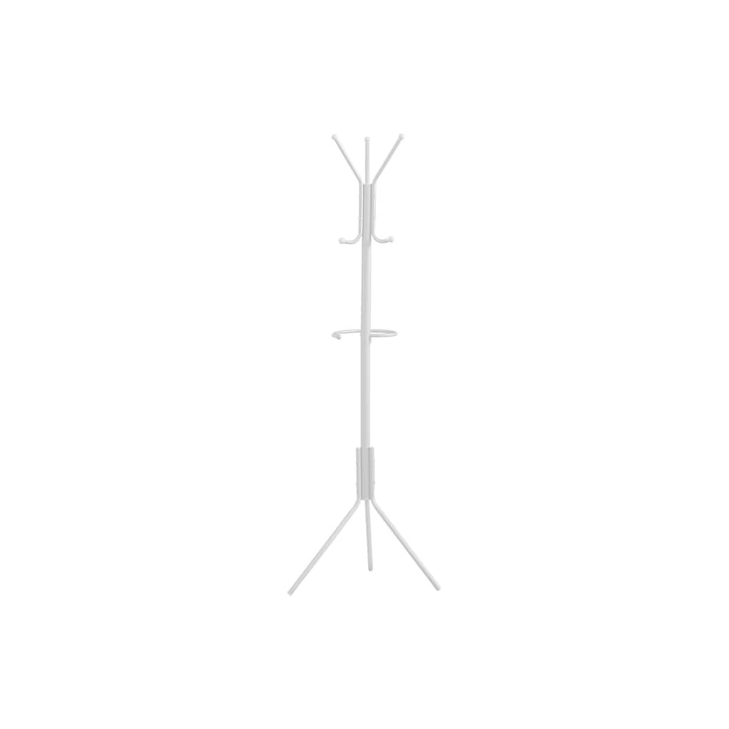 Coat Rack, Hall Tree, Free Standing, Hanging Bar, 6 Hooks, Entryway, 68"h, Bedroom, White Metal, Contemporary, Modern