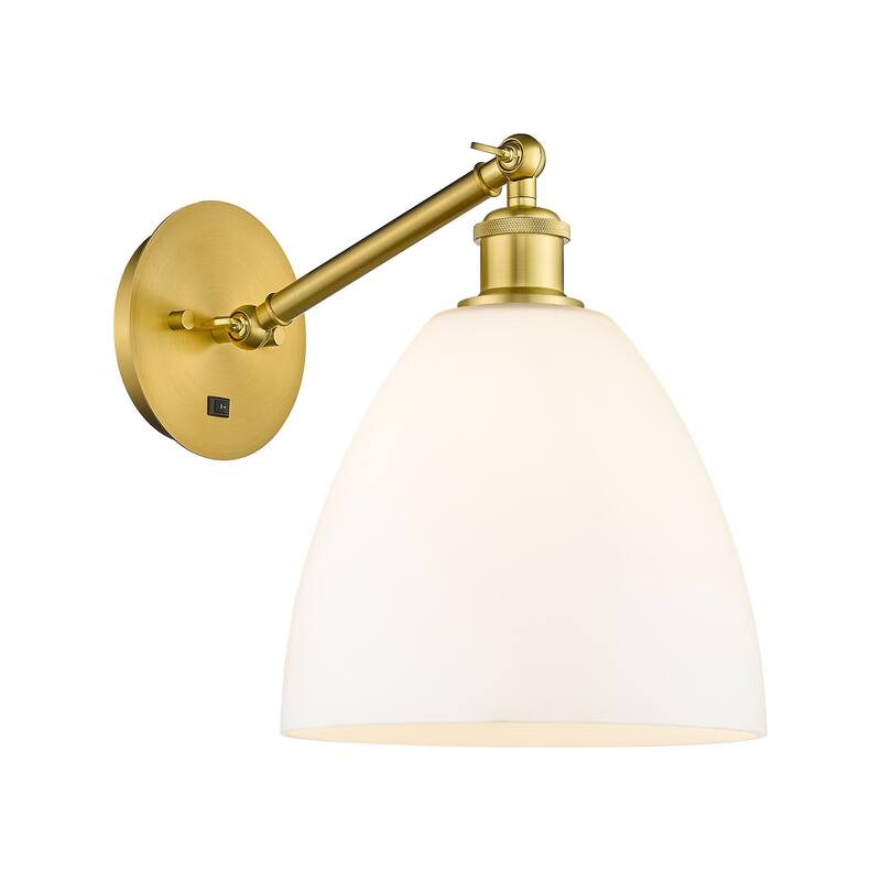 Innovations Lighting Endless Possibilities Ballston - Bristol - 1 Light 9" Adjustable Sconce - Arm Adjusts Up and Down - Satin Gold/Matte White