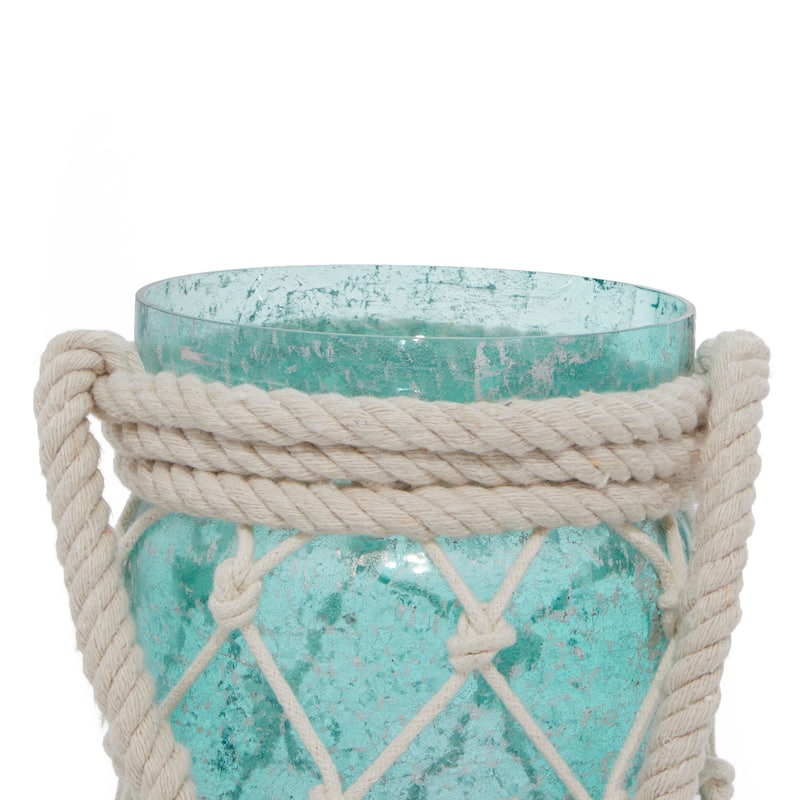 Aquamarine Glass Coastal Lantern