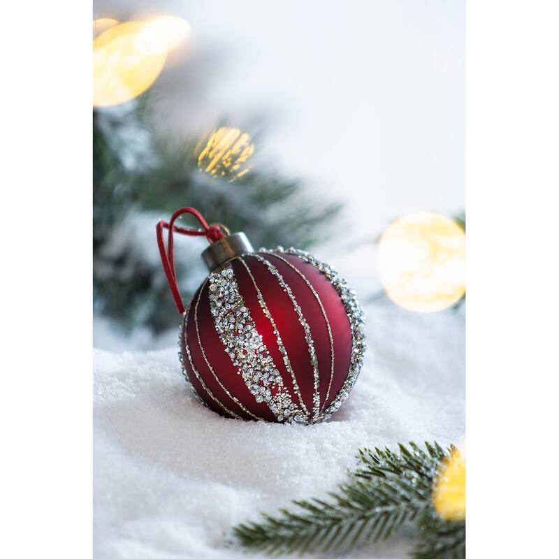 D3" Christmas Ball Ornaments, Glass Decorative Hanging Ball Christmas Tree Ornaments for Holiday, Set of 12