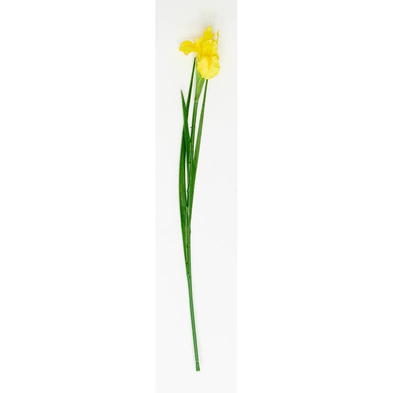 25" Artificial Iris Flower Spray, Yellow, Set of 6 - 25