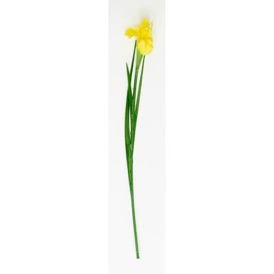 25" Artificial Iris Flower Spray, Yellow, Set of 6 - 25