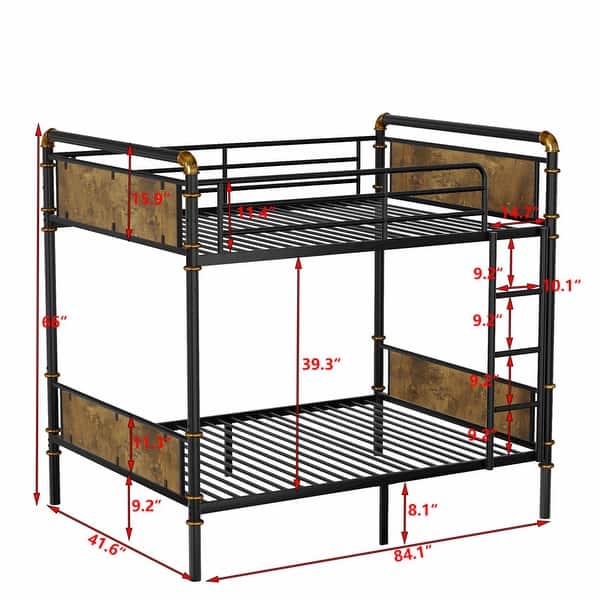 Heavy Duty Twin XL Metal Bunk Bed for Teens & Adults