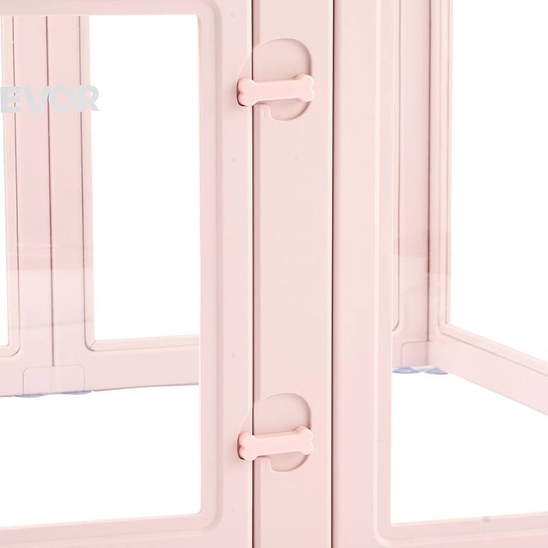 Modular Dog Playpen with Transparent Panels, Easy to Clean