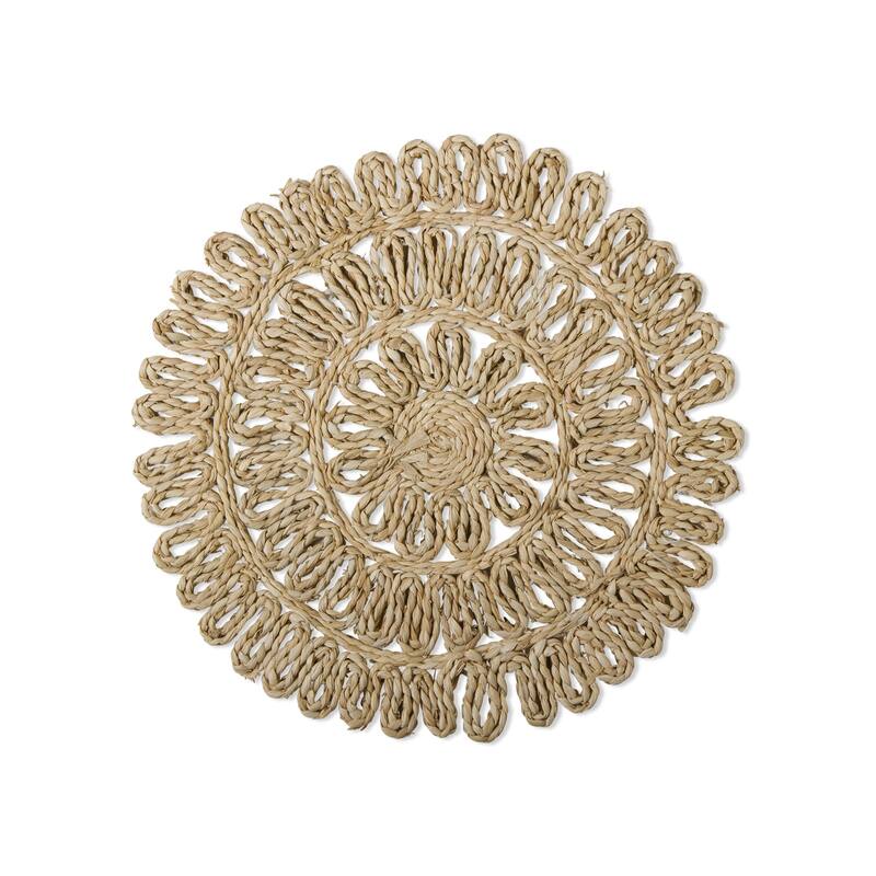 Rosie Maize Natural Spring Placemat - Wipe Clean, 15" x 15" x 0.25" - Perfect for Dining and Decor