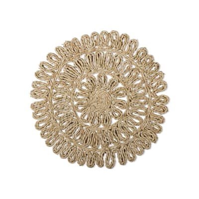 Rosie Maize Natural Spring Placemat - Wipe Clean, 15" x 15" x 0.25" - Perfect for Dining and Decor