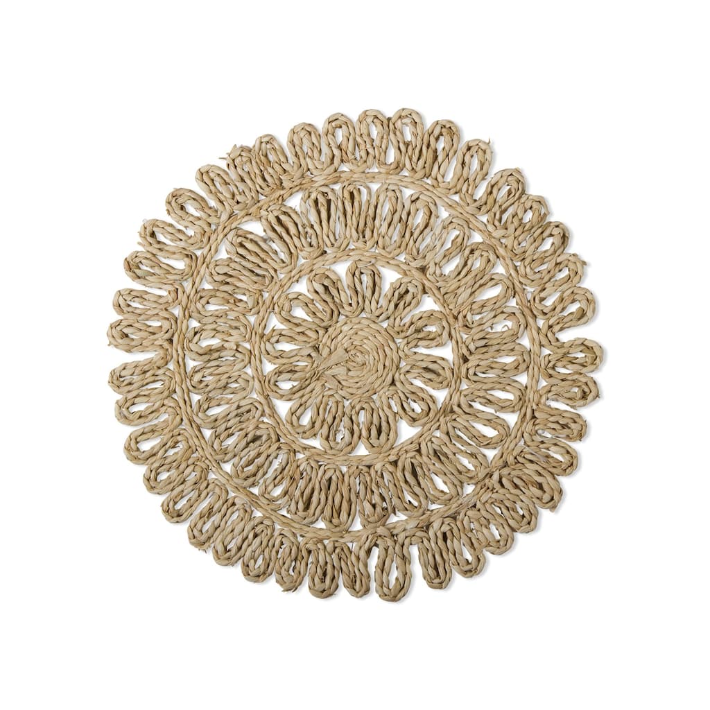 Rosie Maize Natural Spring Placemat - Wipe Clean, 15" x 15" x 0.25" - Perfect for Dining and Decor