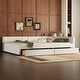 preview thumbnail 3 of 12, Queen Size Upholstered Platform Bed with Built-in USB Ports and 2 Storage Drawers