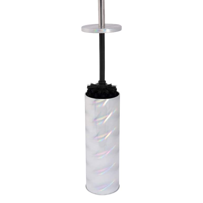 Bath Bliss Holographic Toilet Bowl Brush and Holder - 3.75"Rd x 15"H