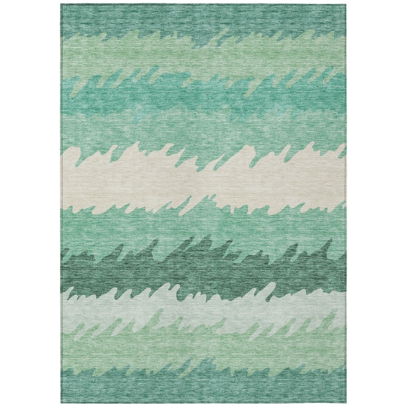 HomeRoots Striped Transitional Rectangle Outdoor Rug