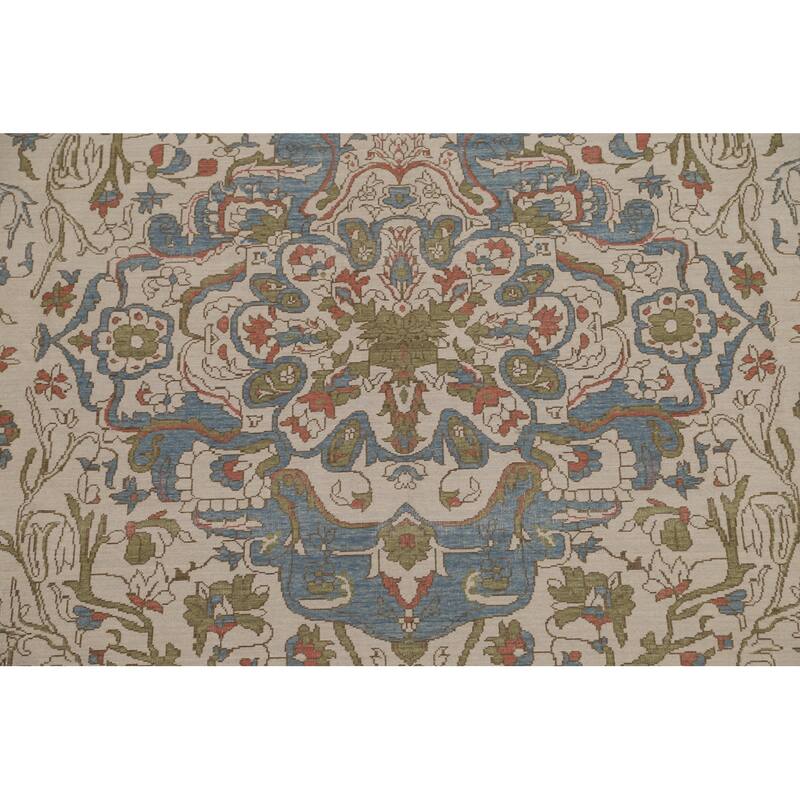 Floral Traditional Oushak Turkish Oriental Wool Area Rug Hand-knotted - 9'9" x 13'0"