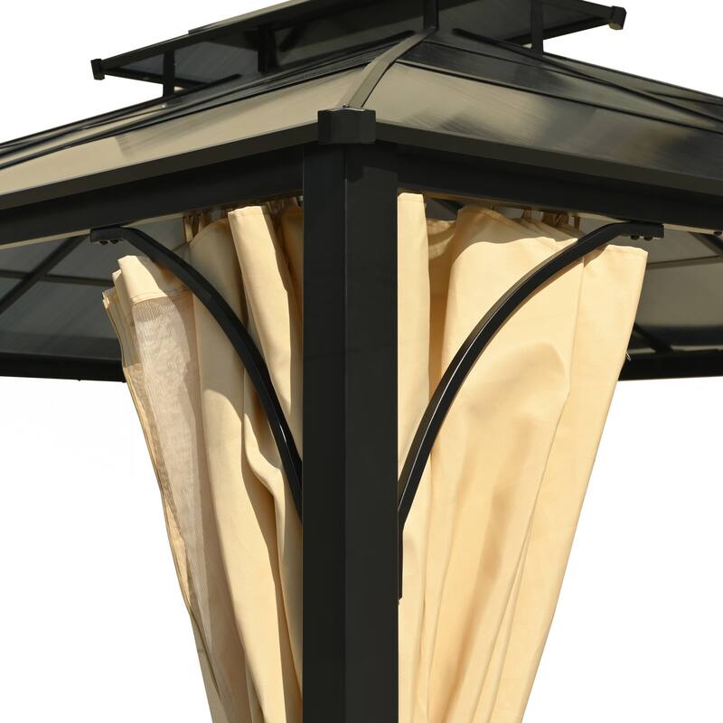 Heavy Duty Double Roof Patio Gazebo with Aluminum Frame