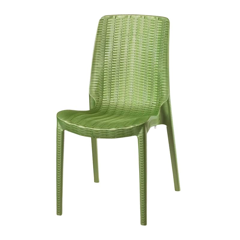 Rue Resin Stackable All-Weather Patio Dining Chairs, Set of 4