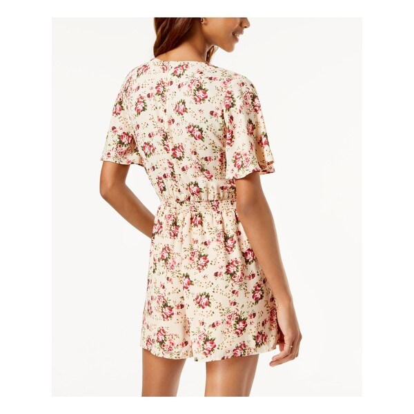 short sleeve v neck romper