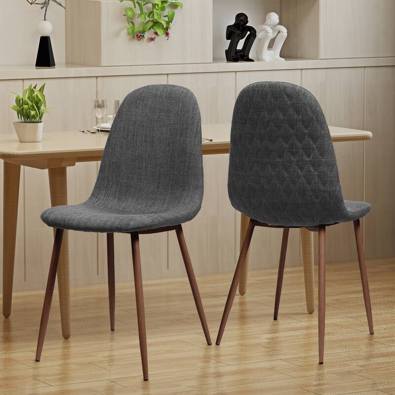 Fabric Dining Chair Set of 2 Round Back Accent Chairs Arc Lounge Chair - LIGHT GREY