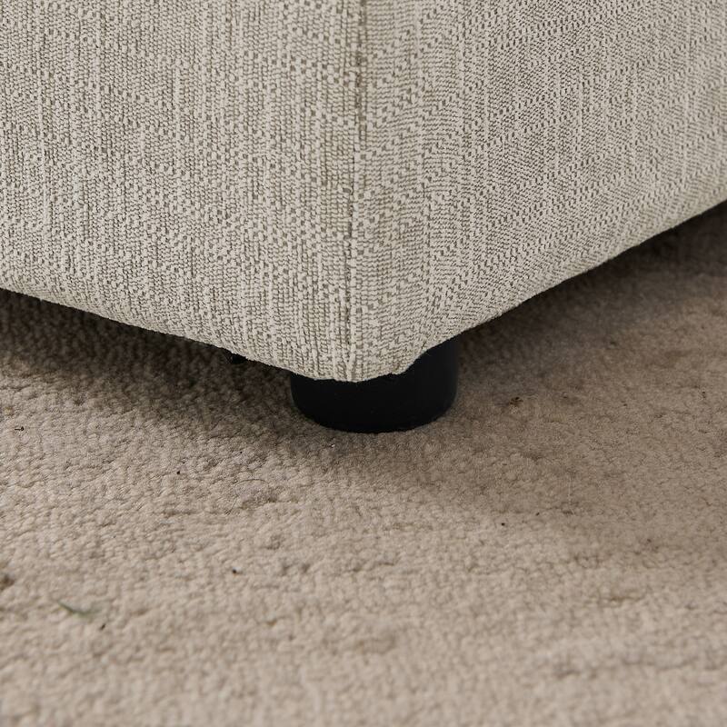 Oversized Pet Sofa, Elegant Modern Linen Fabric Elevated Dog Sofa Bed, Oversized Rectangular Pet Bed with Backrest & Armrest