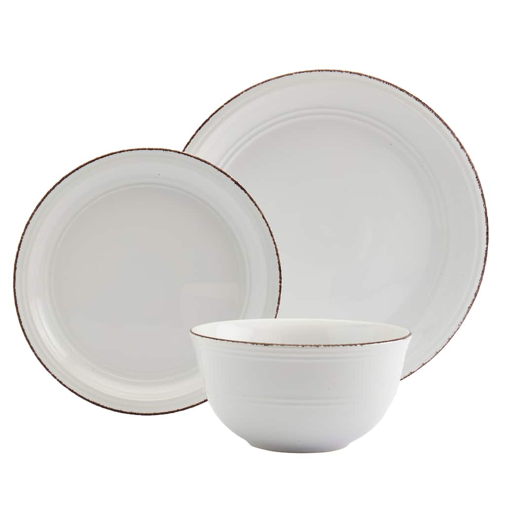 Tabletops Gallery 12PC White Farmhouse Dinnerware Set