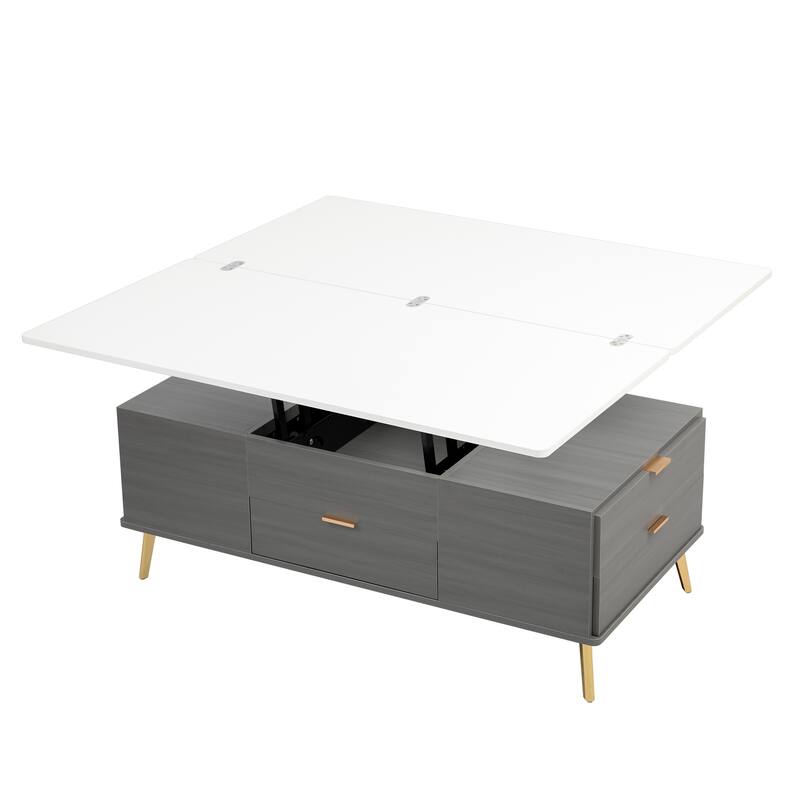 Lift Top Coffee Table with Drawers and Multi Functional Table