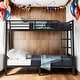 preview thumbnail 2 of 11, Metal Full XL Over Queen Bunk Bed with Ladder and Slats Support for Adults Teens