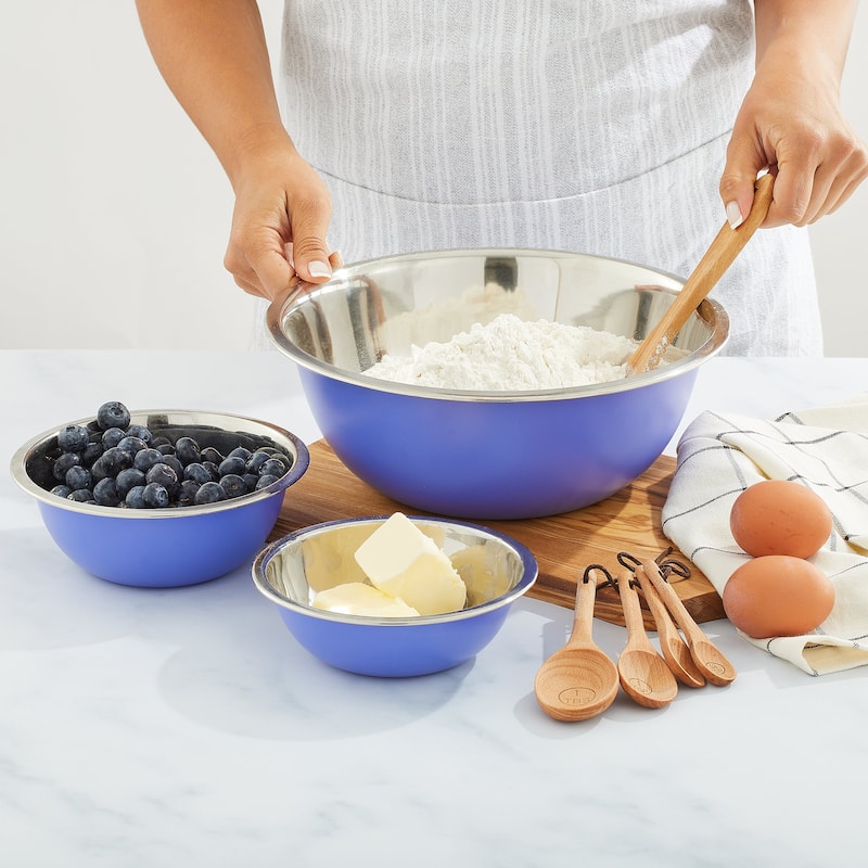 JoyJolt Stainless Steel Food Kitchen Mixing Bowl - Set of 6 - .5QT .75QT 1.5 QT 3QT 4QT 5QT