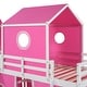 preview thumbnail 8 of 16, Twin Size Castles Bunk Bed with Slide and Tent, Pink