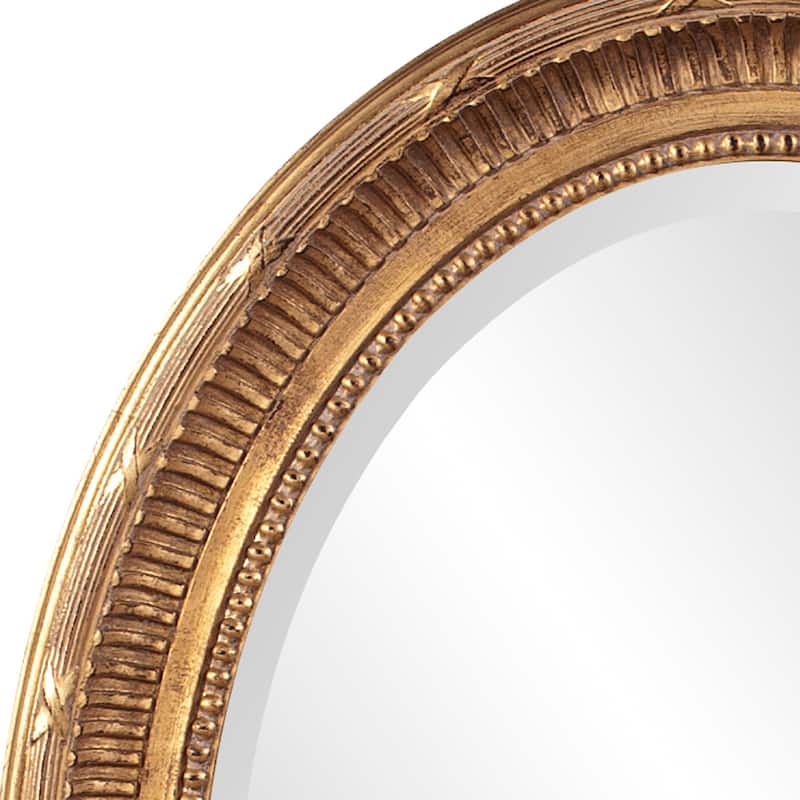 Allan Andrews Oval Gold Wood Framed Nero Wall Mirror