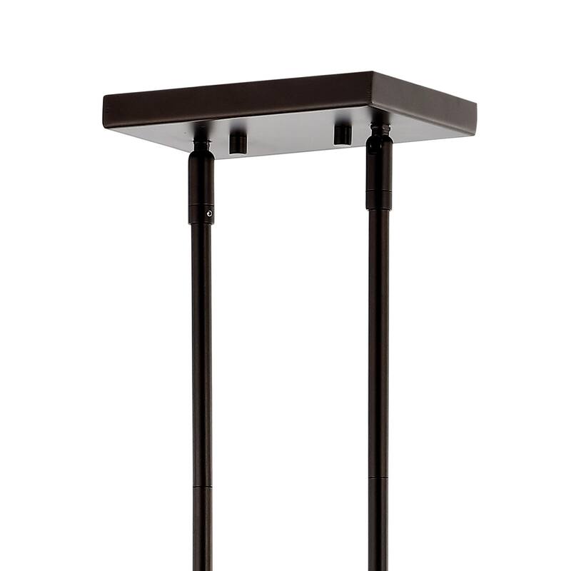 Lyla 34" 4-Light Rustic Farmhouse Iron Linear LED Pendant, Wood Finished/Oil Rubbed Bronze by JONATHAN Y - 4 Light