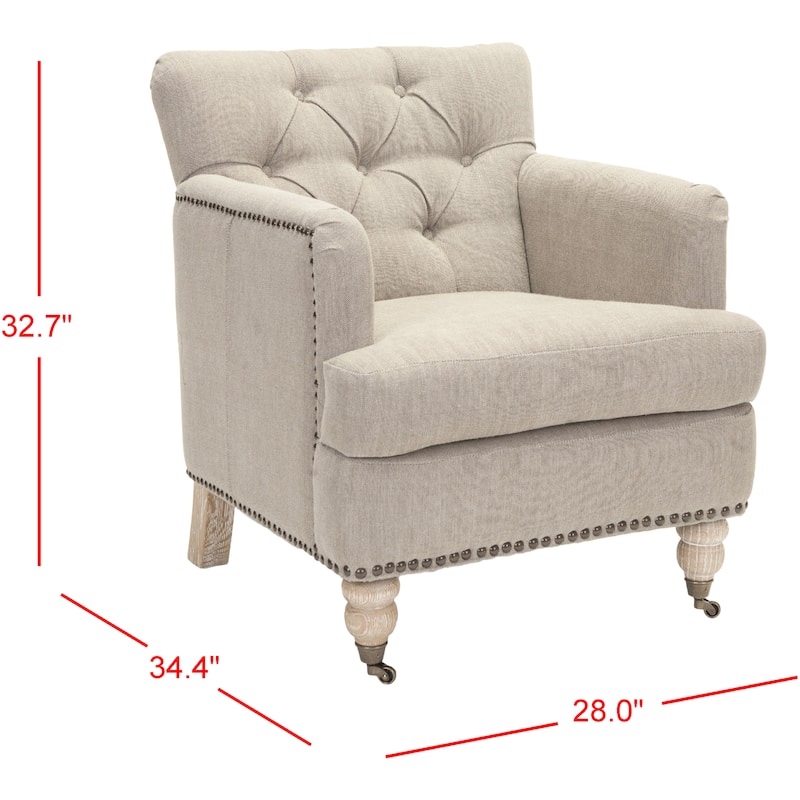 SAFAVIEH Tori Antiqued Tufted Club Chair - 28" x 34.4" x 32.7". - 28"W x 34"D x 33"H