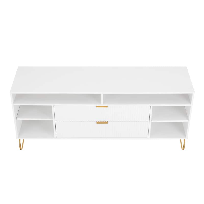 Manhattan Comfort Dumbo Mid-Century Modern TV Stand with 6 Shelves