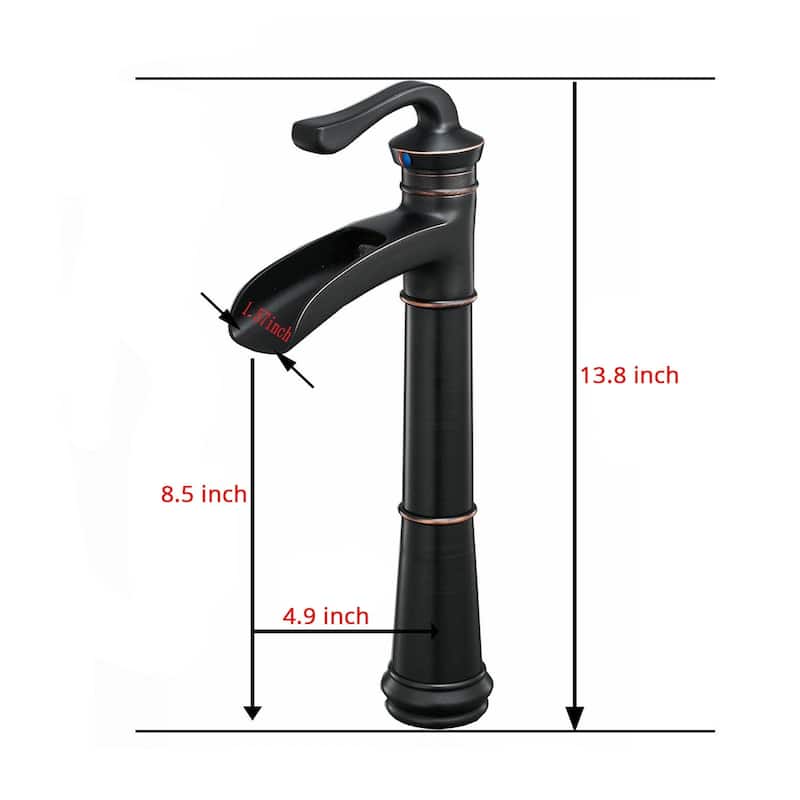 Antique Rubbed Bronze Waterfall Bathroom Faucet with Drain