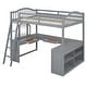 preview thumbnail 4 of 52, Full Loft Bed with U-shaped Desk, Storage & Tri-fold Mirror - Stylish & Functional, Grey
