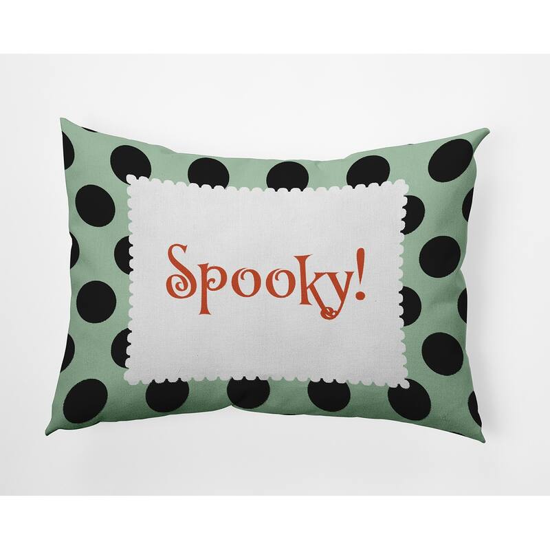 Halloween Spooky Dots Accent Pillow - Mint Green - 14" x 20"
