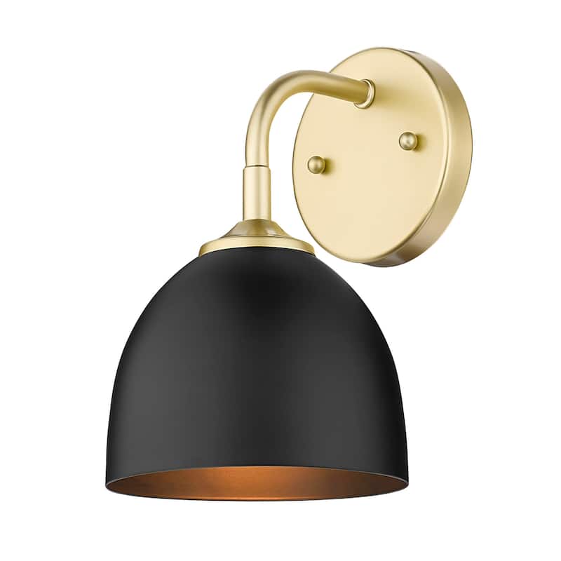 Zoey 1 Light Wall Sconce - Olympic Gold with Matte Black