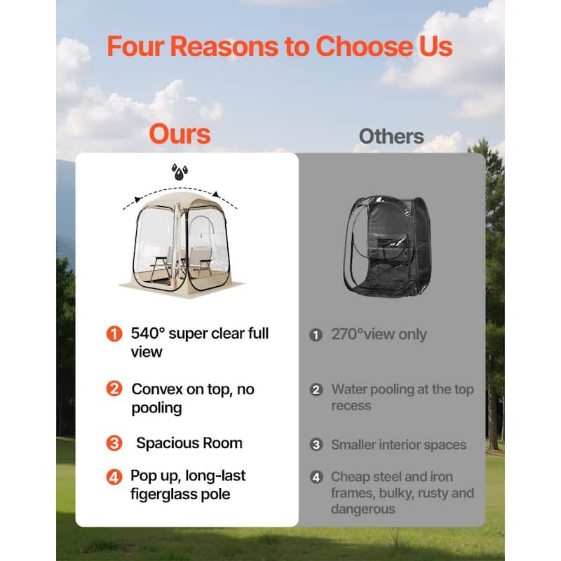 Beige Transparent Pop-Up Sports Tent TPU Oxford Fabric with Rods - 50.00 × 50.00 × 66.93 in