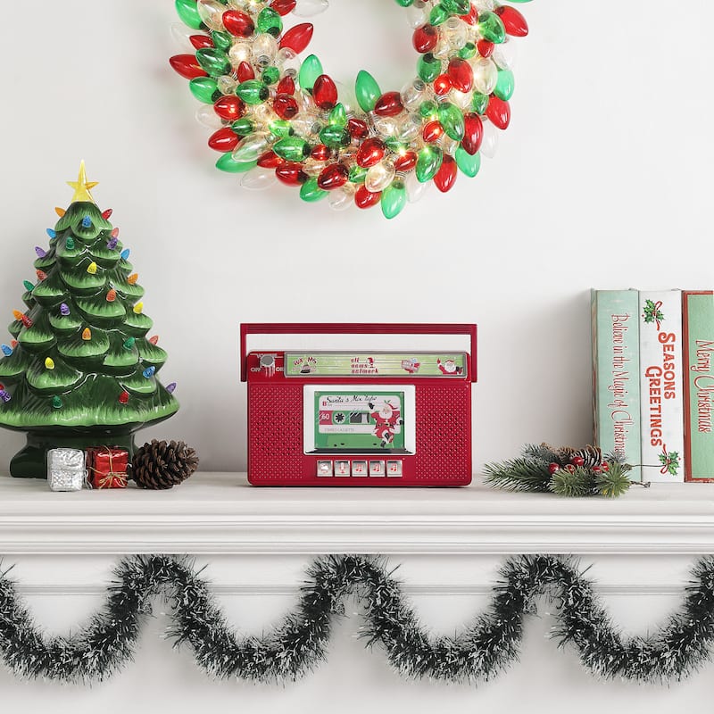 10 in. Santa's Boom Box Radio