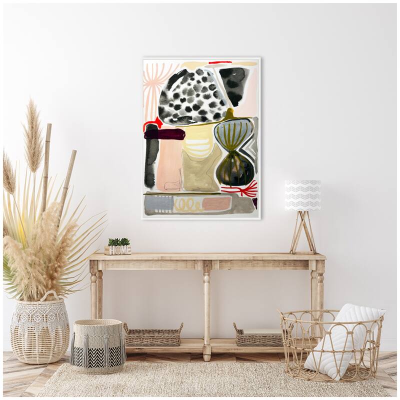 Kate and Laurel Sylvie Abstract 01 Framed Canvas by Emma Daisy