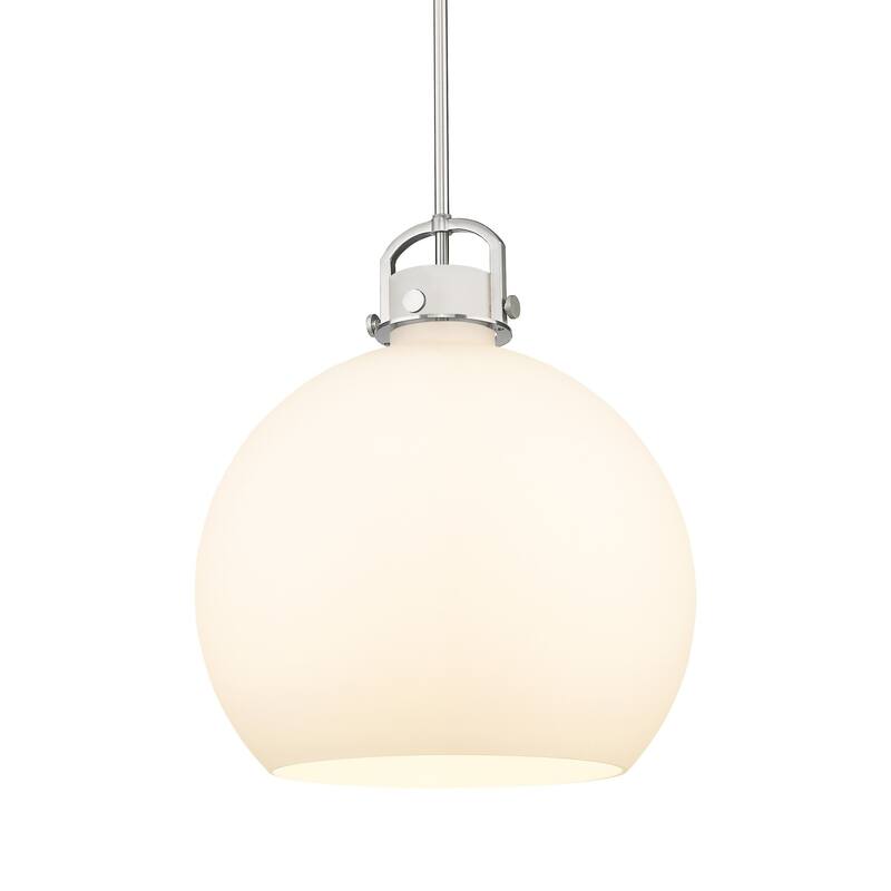 Innovations Lighting 410-1SL-23-18 Newton Sphere Pendant Newton Sphere - Satin Nickel / Matte White