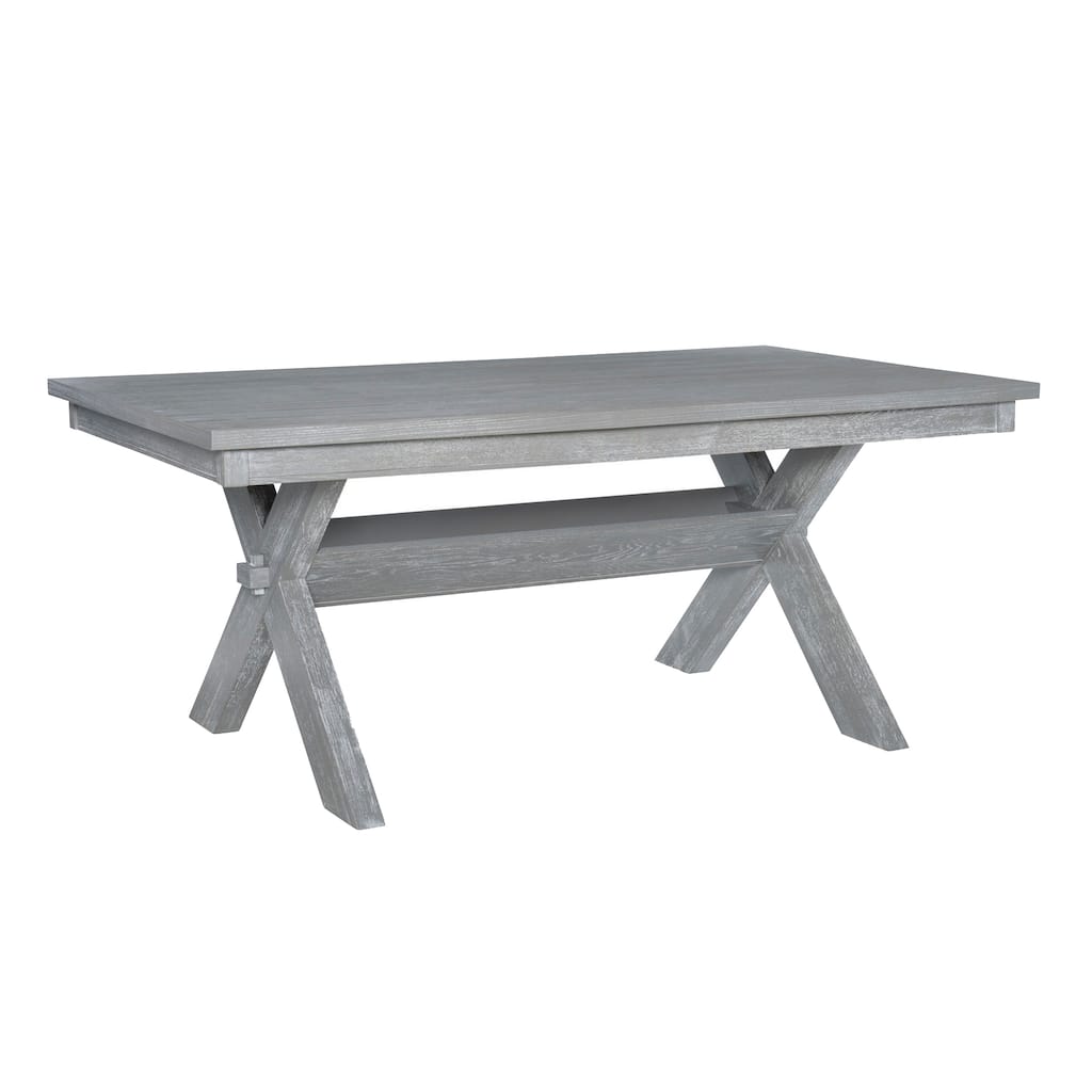 20 Inch Weathered Padded Wooden Dining Bench, Beige and Gray