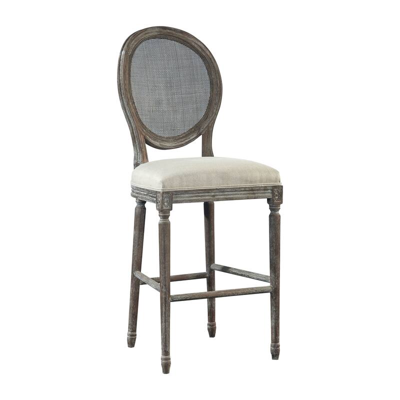 Chapelle Traditional Rattan Portrait Back Bar Stool - 30-inch Seat