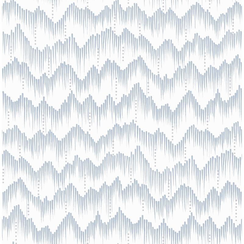 A-Street Prints Holmby Light Blue Brushstroke Zigzag Wallpaper