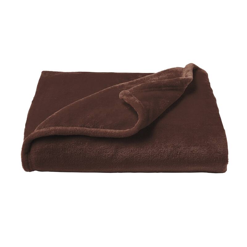Velvet Throw - Oversized Solid Microfiber Polyester Blanket for Year-Round Warmth by Windsor Home