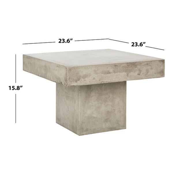 SAFAVIEH Tallen Dark Grey Modern Concrete Indoor/ Outdoor Coffee Table - 23.6" x 23.6" x 15.8"