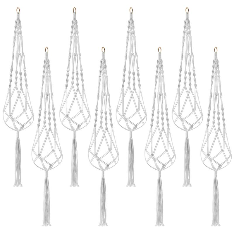 Macrame Plant Hanger (4, 6, 8 Pack) Hanging Plant Pots Cotton Rope