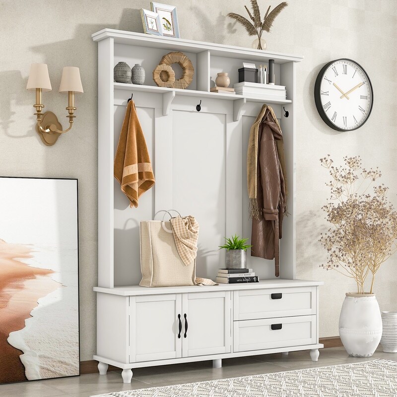 Linon hall tree best sale with storage bench