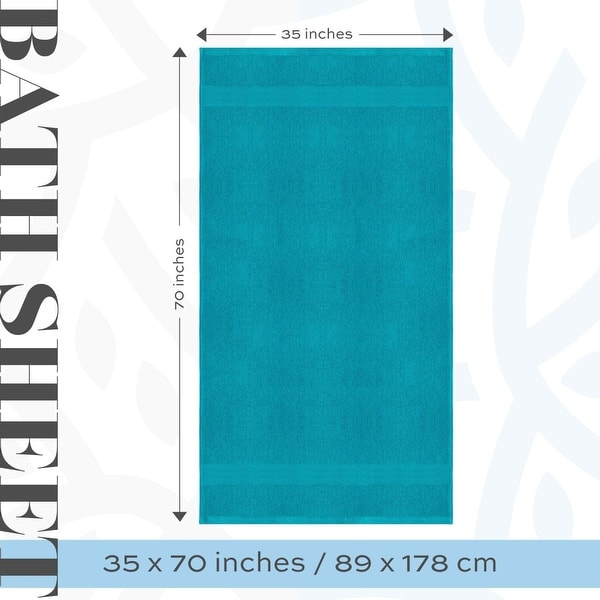 dimension image slide 18 of 19, White Classic Luxury Cotton Oversized Bath Sheet 35x70 - Set of 2